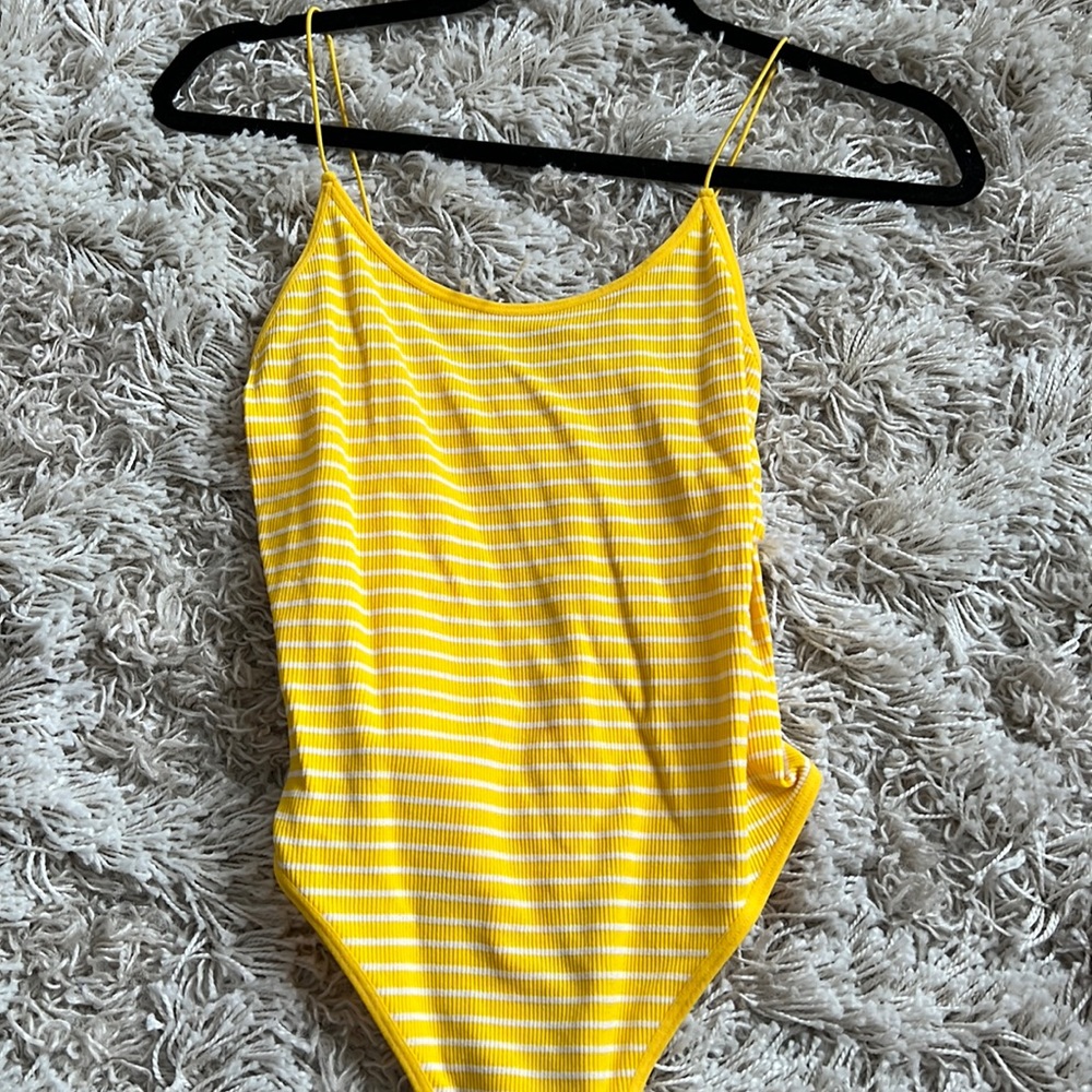 Yellow Striped Body Suit